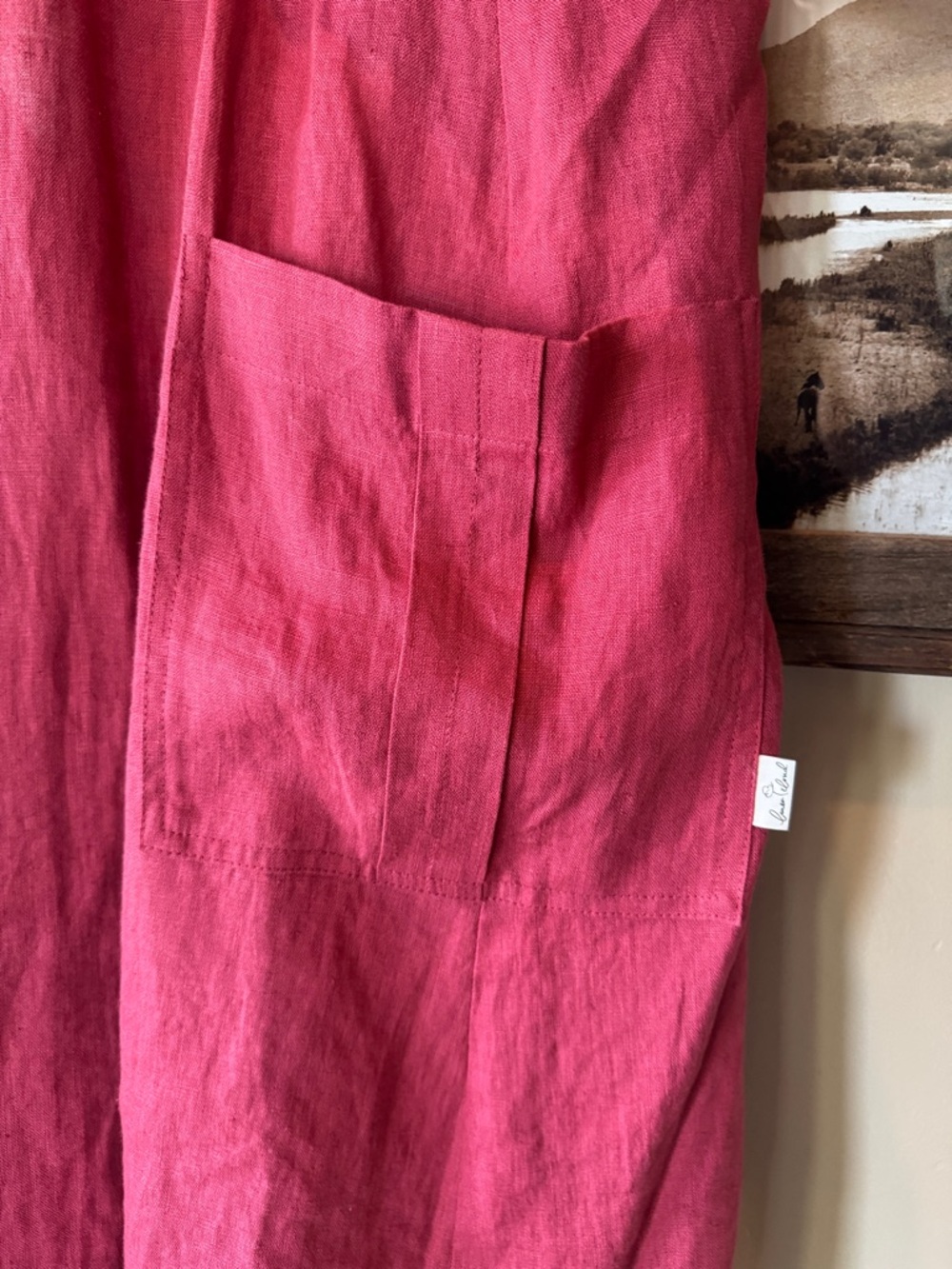 Square-Neck Sleeveless Midi Dress in Deep Rose - Picture 2 of 5